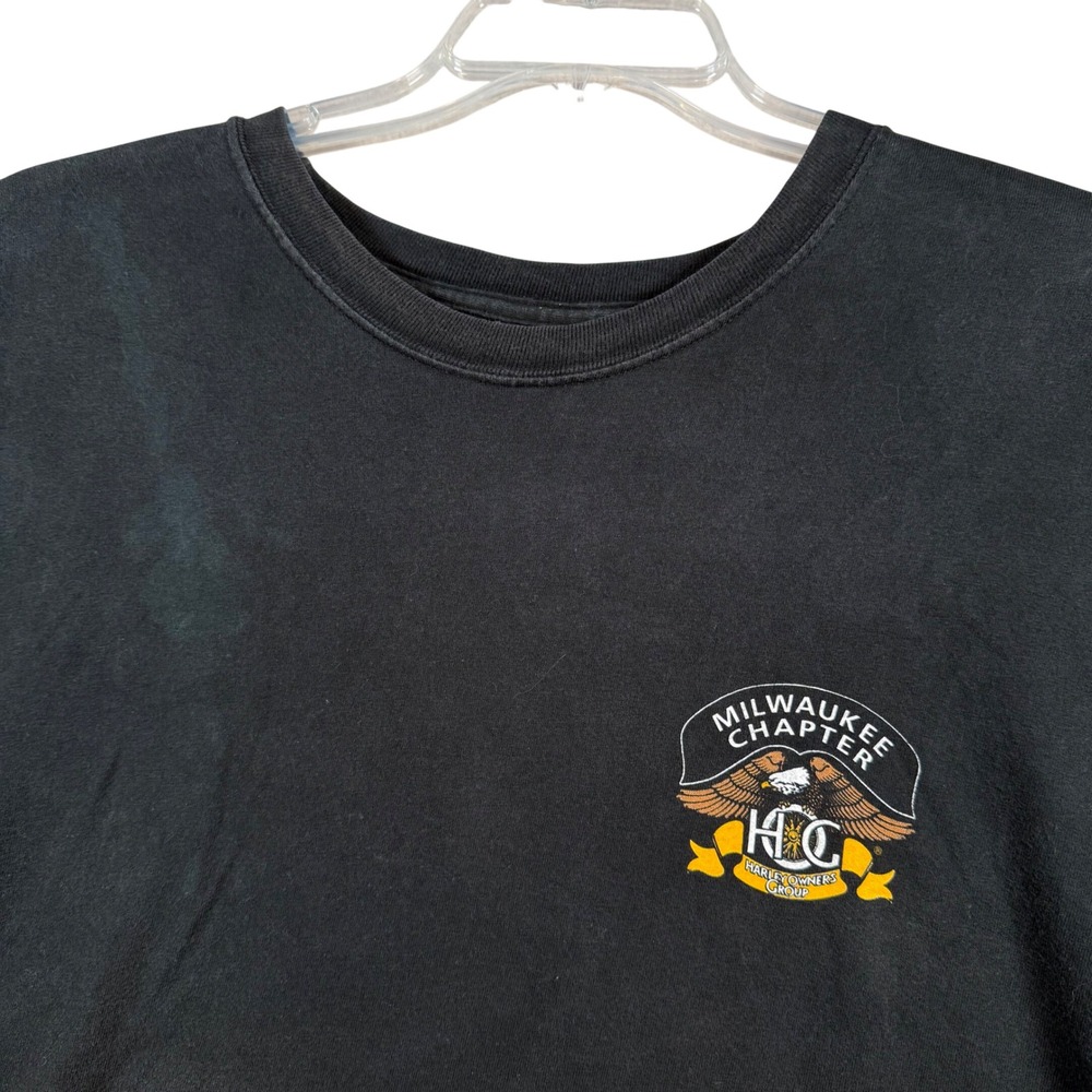 Harley-Davidson T-Shirt Mens 3XL Black Milwaukee Chapter HOG Eagle Made in USA